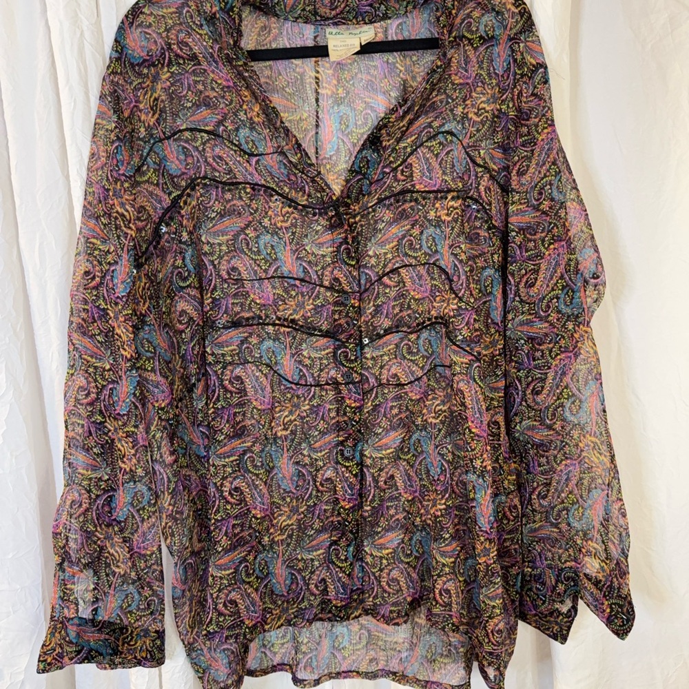 Ulla Popken Multicolor Paisley Blouse
